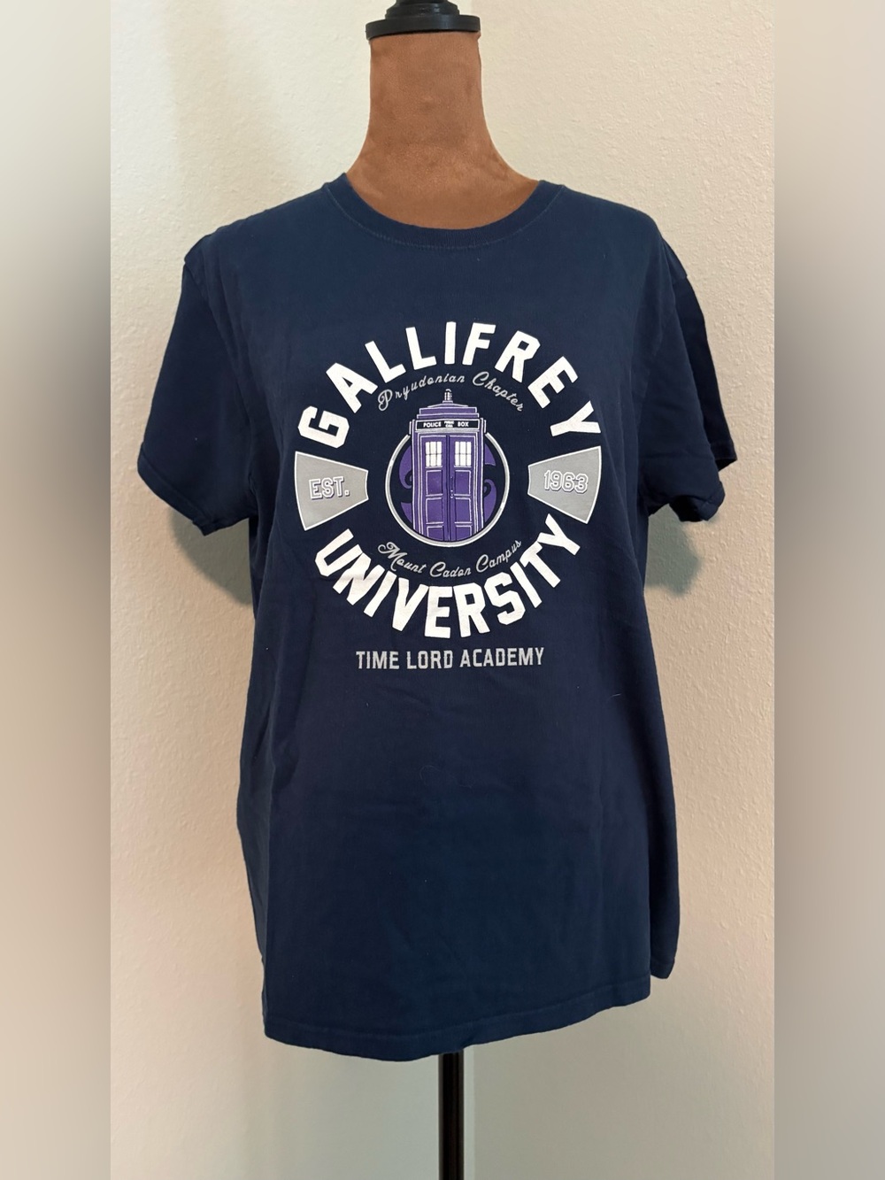 Doctor Who Gallifrey University Navy Short-Sleeve Graphic Tee